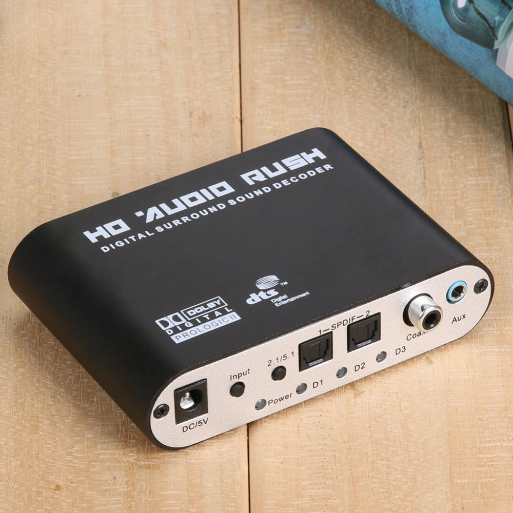 UK Plug SPDIF Coaxial DTS AC3 5.1 Audio DTS/AC-3 to 5.1 Analog Converter Adapter RCA output with USB Power Cable - ebowsos