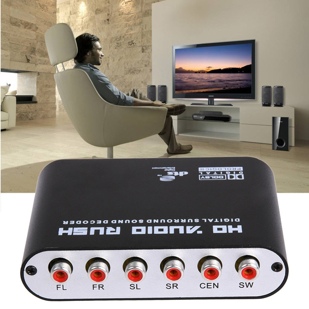 UK Plug SPDIF Coaxial DTS AC3 5.1 Audio DTS/AC-3 to 5.1 Analog Converter Adapter RCA output with USB Power Cable - ebowsos