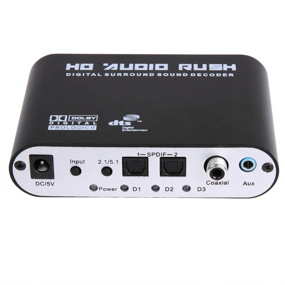 UK Plug SPDIF Coaxial DTS AC3 5.1 Audio DTS/AC-3 to 5.1 Analog Converter Adapter RCA output with USB Power Cable - ebowsos