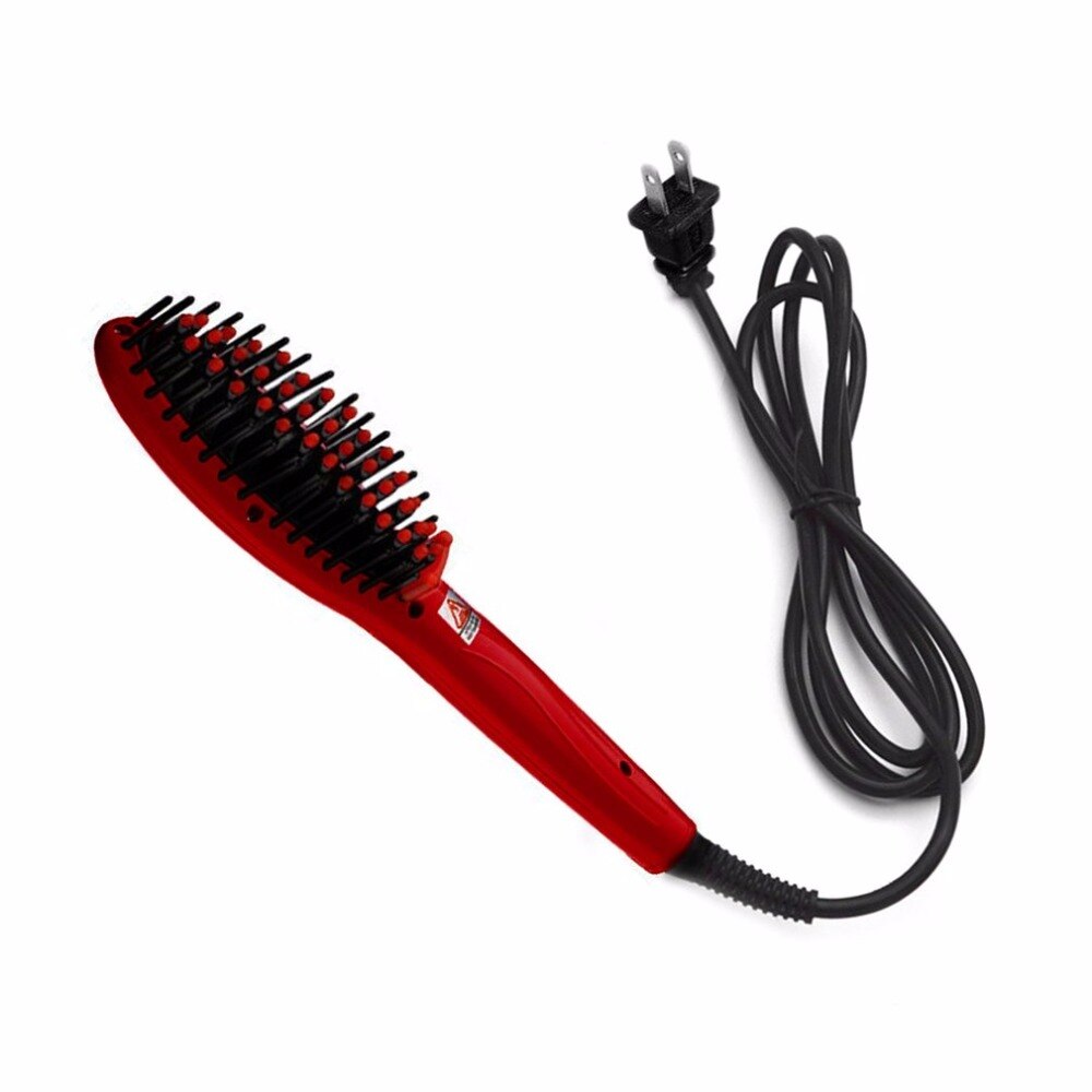 US Plug Ceramic Electric Hair Straightener Comb Styling Tool Hair Straightening Brush Girls Ladies Hair Care - ebowsos