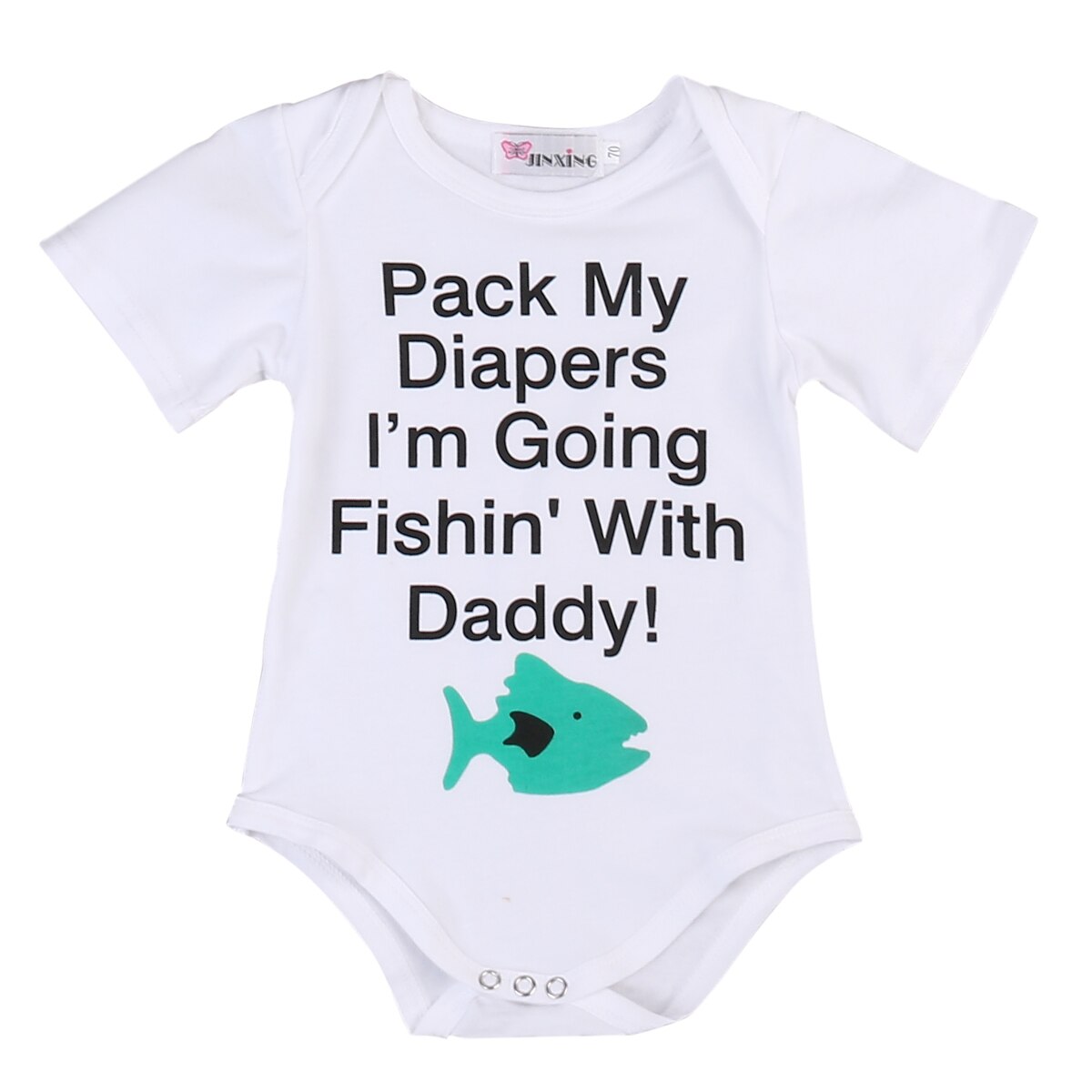 USA Newborn Baby Fishing with Daddy  Bodysuit Jumpsuit Outfits Clo - ebowsos