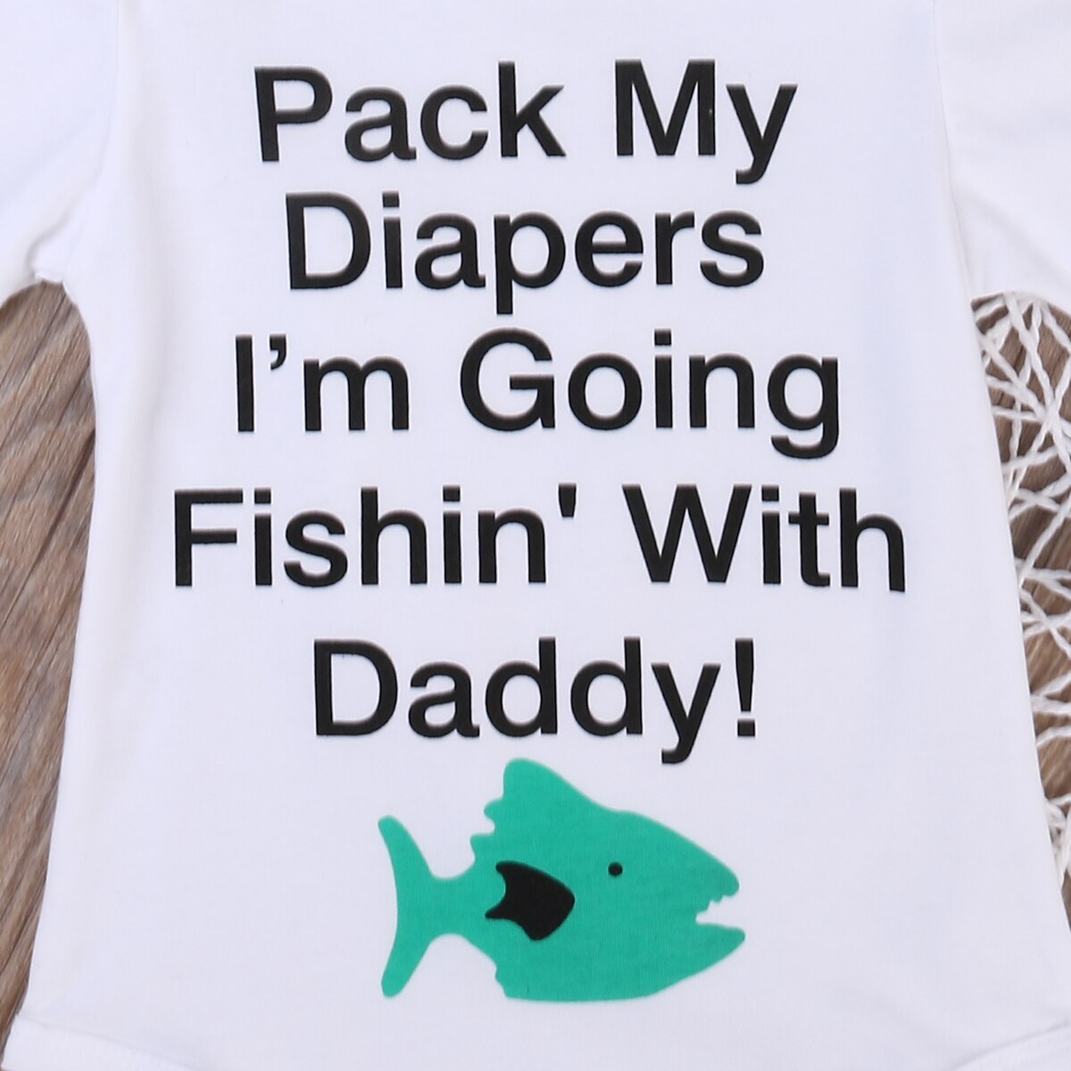 USA Newborn Baby Fishing with Daddy  Bodysuit Jumpsuit Outfits Clo - ebowsos