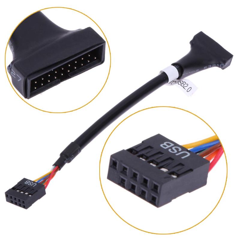 USB 3.0 20 Pin Male to USB 2.0 9 Pin Motherboard Female  Cable - ebowsos