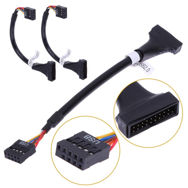 USB 3.0 20 Pin Male to USB 2.0 9 Pin Motherboard Female  Cable - ebowsos