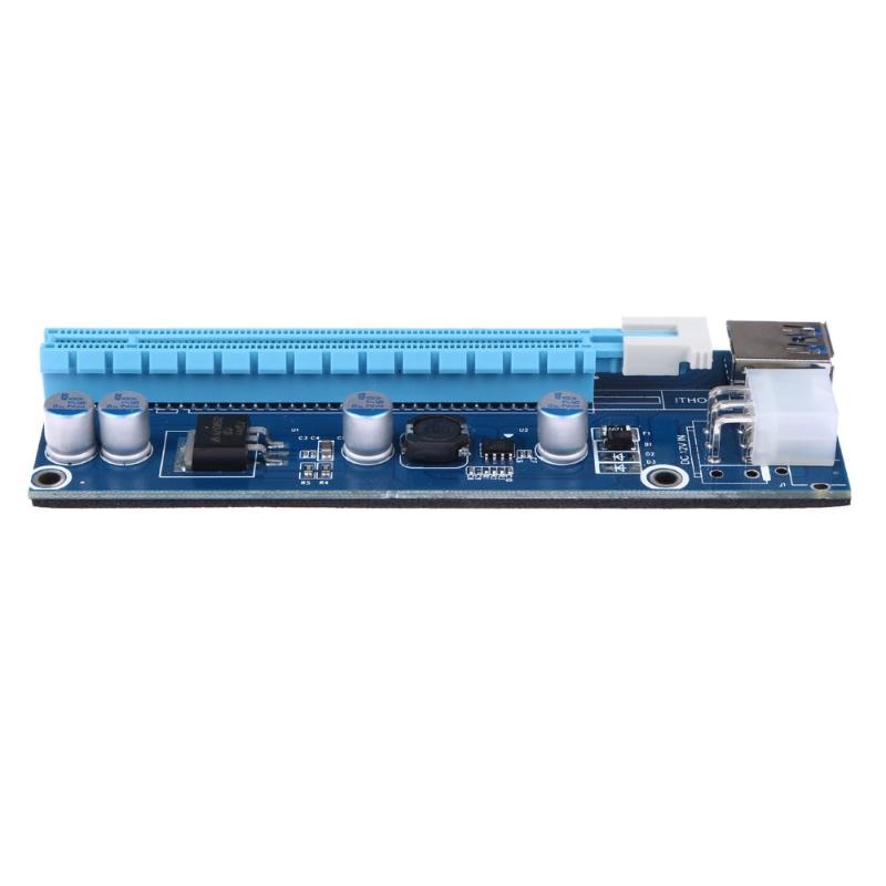 USB 3.0 PCI-E Express 1x to16x Extender Riser Card Adapter SATA 6Pin Power - ebowsos
