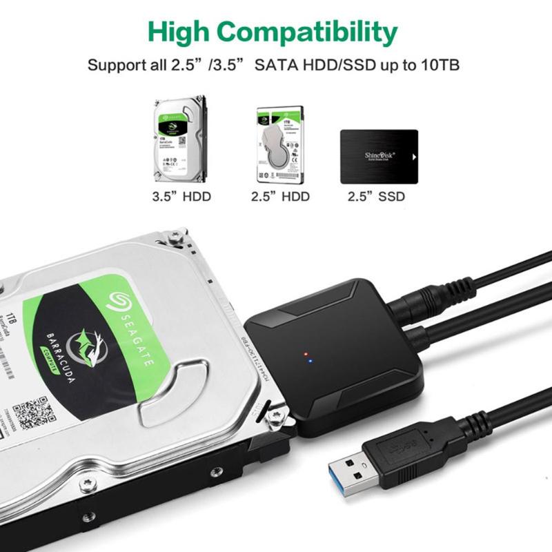 USB 3.0 to SATA Adapter Converter Cable for 2.5 inch 3.5 inch HDD Hard Disk Computer Cables Connectors HDD SSD Adapter New - ebowsos