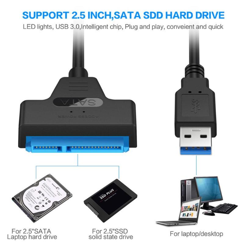 USB 3.0 to SATA3+22pin Hard Disk Cable Converter 5Gbps USB Adapter for 2.5 Inches SSD HDD Hard Disk SATA Adapter Cable Converter - ebowsos
