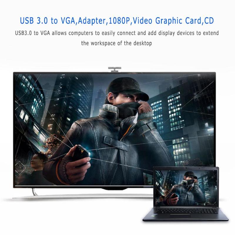 USB 3.0 to VGA Multi-display 1080P Adapter Converter External Video Graphic Card with CD Driver for Laptop PC Computer  Hot Sale - ebowsos