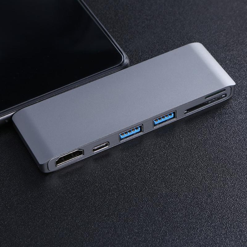 USB 3.1 Hub Type-C 4K HDMI USB-C USB 3.0 Multi-port Adapter for TF SD Card Reader Aluminum Alloy Converter Splitter - ebowsos
