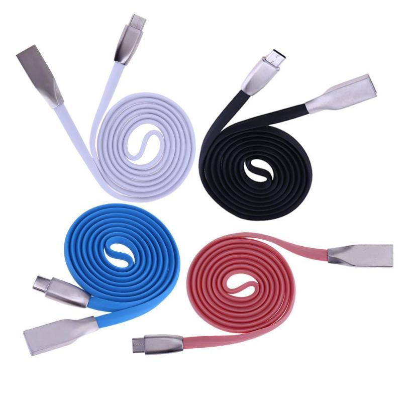 USB 3.1 Type-C Data Sync Cable Zinc Alloy 2A Fast Quick Charging Cord Wire Flat TPE Type C Data Charger Line - ebowsos