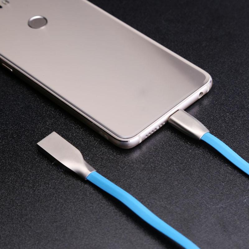 USB 3.1 Type-C Data Sync Cable Zinc Alloy 2A Fast Quick Charging Cord Wire Flat TPE Type C Data Charger Line - ebowsos