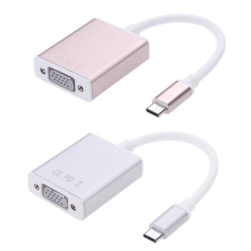 USB 3.1 Type C Male to VGA Female Adapter Cable High Speed 10Gbps Video Converter Cables Cord Wire Line for Macbook - ebowsos
