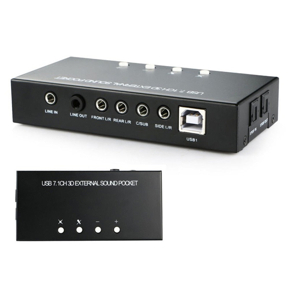 USB 7.1 Channel 3D External Sound Box Sound Cards for Microphone Speaker Sound Card With Driver CD USB Cable - ebowsos