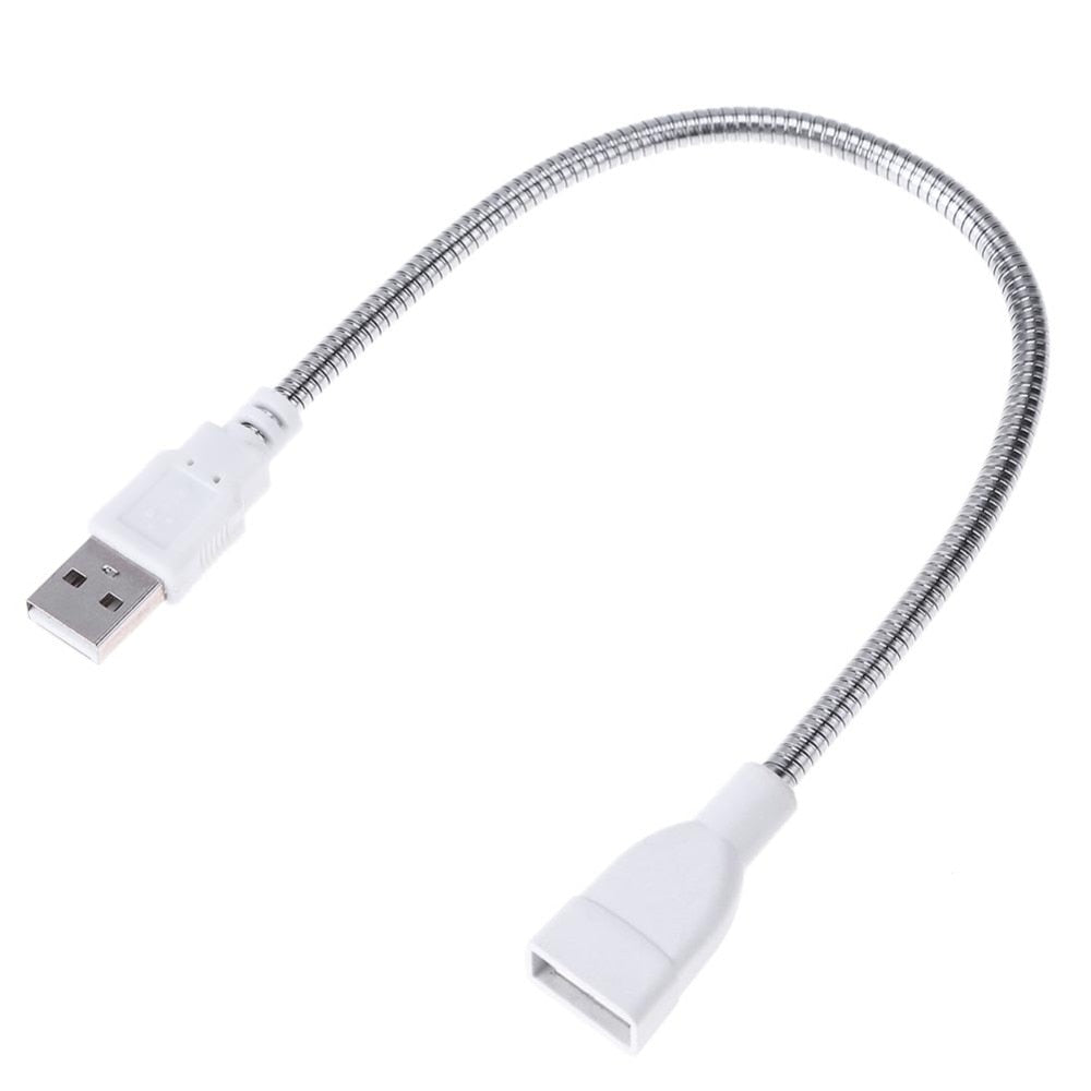 USB Adapter Cable Male to Female Extension Cable LED Light Adapter Cable Metal Hose for Portable Power Supply Notebook - ebowsos