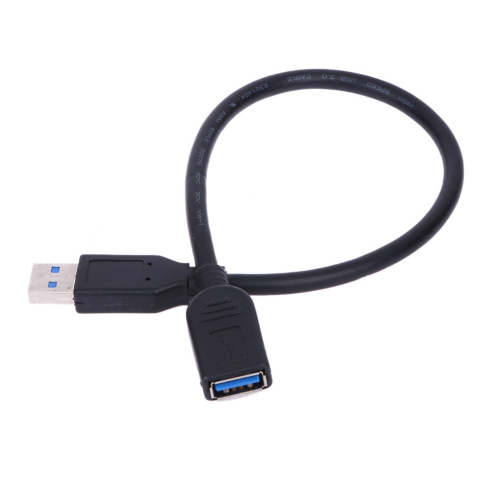 USB Extension Cable 13inch Super Speed USB 3.0 Type A Male to Female BLACK Extension Cable For PC / Notebook - ebowsos