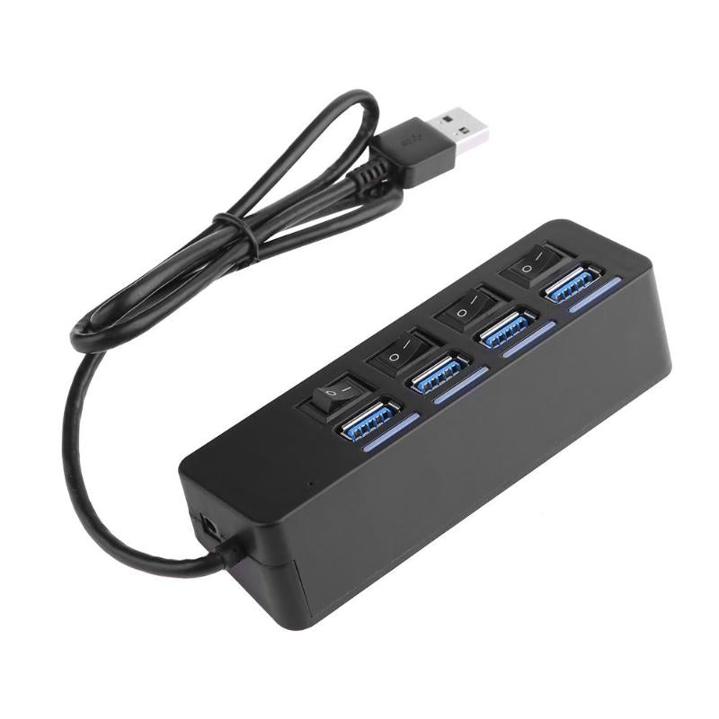 USB HUB Usb 3.0 Hub 480Mbps High Speed 4 Ports Usb Splitter with on/off Switch Adapter for MacBook PC Notebook Laptop Hot Sale - ebowsos