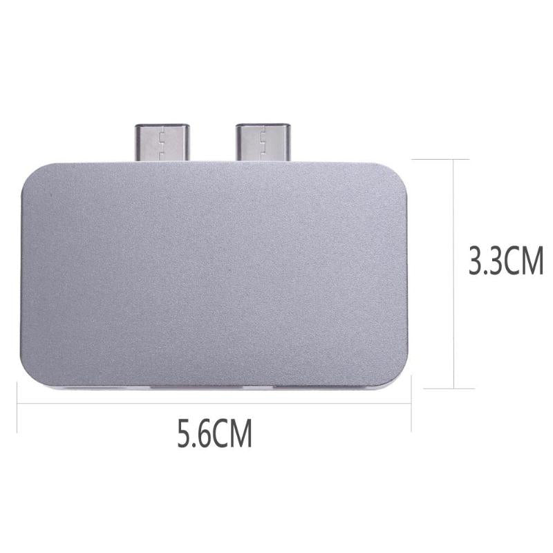 USB Hub Magnesium Alloy Dual USB3.1 Type-C to USB3.0/2.0 HUB+ PD Charging Adapter Multiport Type-C Hub for MacBook Pro - ebowsos