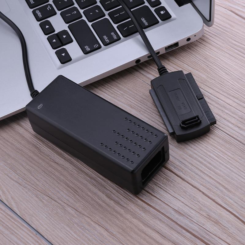 USB To SATA IDE Serial Parallel Port Cable for 2.5/3.0 inch Hard Disk With Power Adapter High Speed 480Mbps - ebowsos