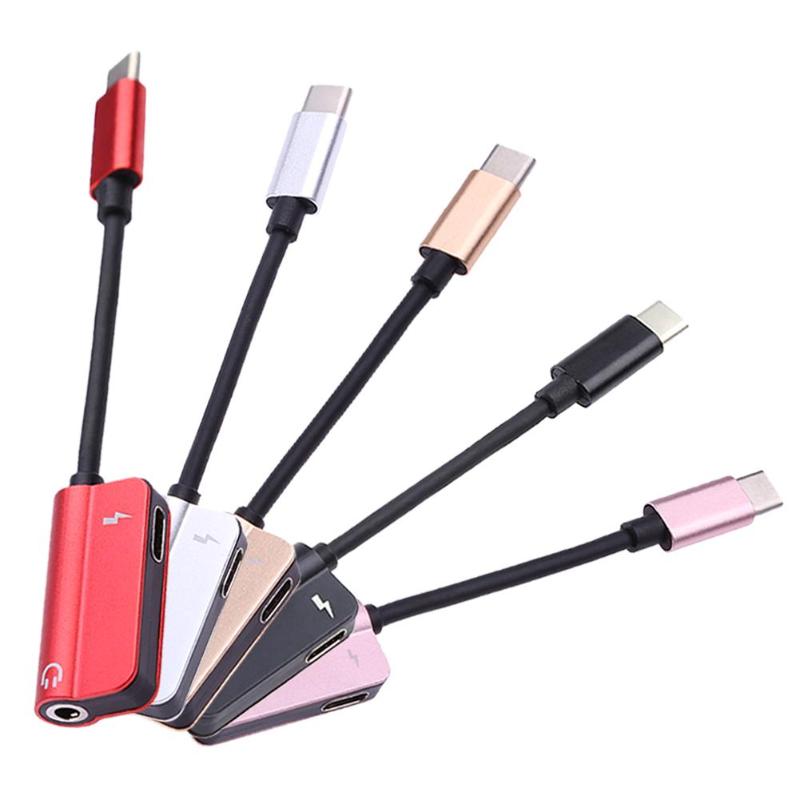 USB Type C Adapter Charger Audio Cable 2 In 1 Type-C To 3.5mm Jack Earphone Aux Converter For Samsung Xiaomi Huawei High Quality - ebowsos