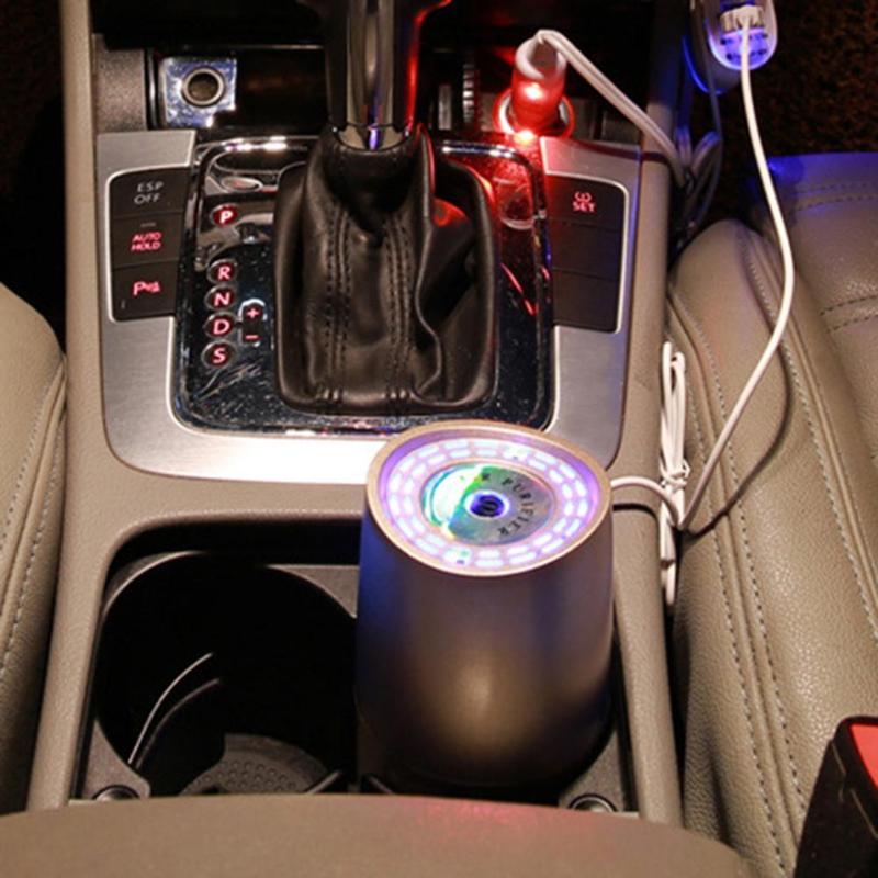 USB Vehicle Air Purifier Mini Auto Car Air Freshener Anion Ionic Purifier Negative Ion Oxygen Bar Ozone Ionizer Purifying Device - ebowsos