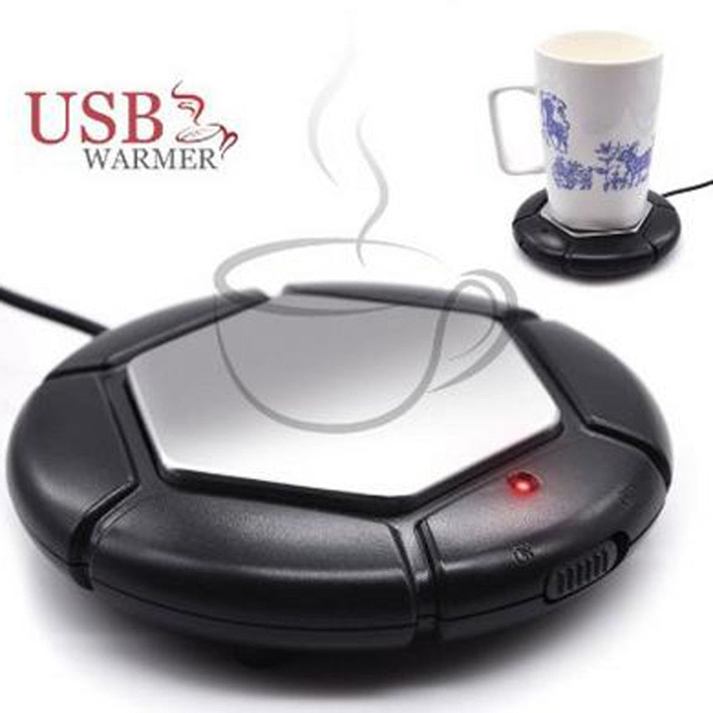 USB Warmer Cup Heater Tray Pad Desktop Portable Electronic Heat Insulation Plate Novelty Item Powered Cup Mug Warmer Coffee Tea - ebowsos