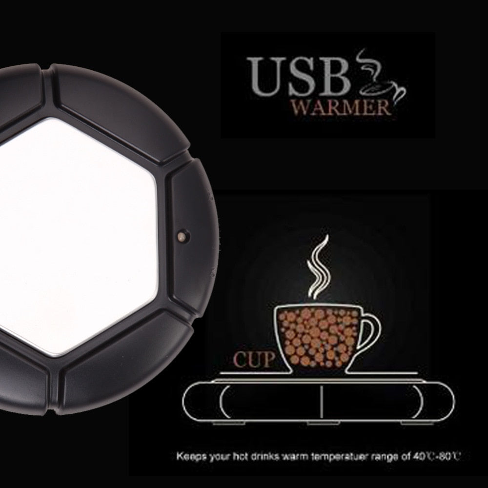 USB Warmer Cup Heater Tray Pad Desktop Portable Electronic Heat Insulation Plate Novelty Item Powered Cup Mug Warmer Coffee Tea - ebowsos