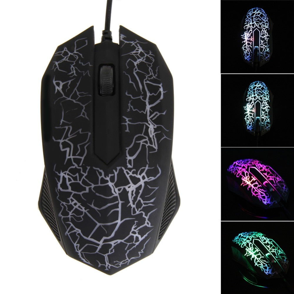 USB Wired Mouse 2400DPI 3 Buttons Optical Gaming Game Mouse 7 Colors LED for PC Laptop Computer Gaming Mouse for Lol Dota New - ebowsos
