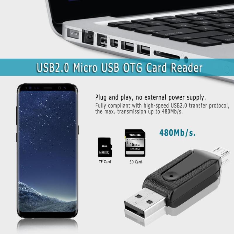 USB2.0 Micro USB OTG Card Reader for TF SD Memery Card Adapter for PC Mobile Phone Laptop Notebook High Quality OTG Card Reader - ebowsos