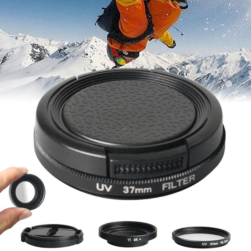 UV Lens Filter+Protective Aluminum Frame Case+Lens Cover for Xiaomi Yi 4K YI Lite Action Camera Lens Accessories High Quality - ebowsos