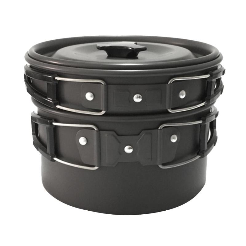 Ultra-Light Portable Outdoor Camping Cookware Water Kettle Pan Sets Picnic Camping Cookware Cooking Kits Utensils Hiking Picnic-ebowsos