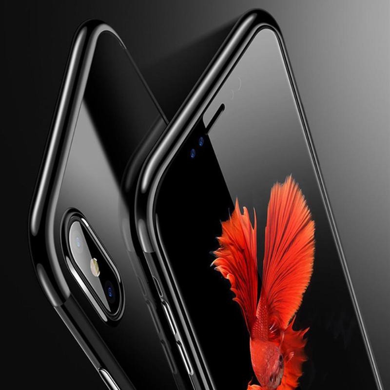 Ultra Thin Soft TPU Case For iPhone X Luxury Plating Transparent Silicone Case For iPhone X Case Cover Phone Cases Shell - ebowsos