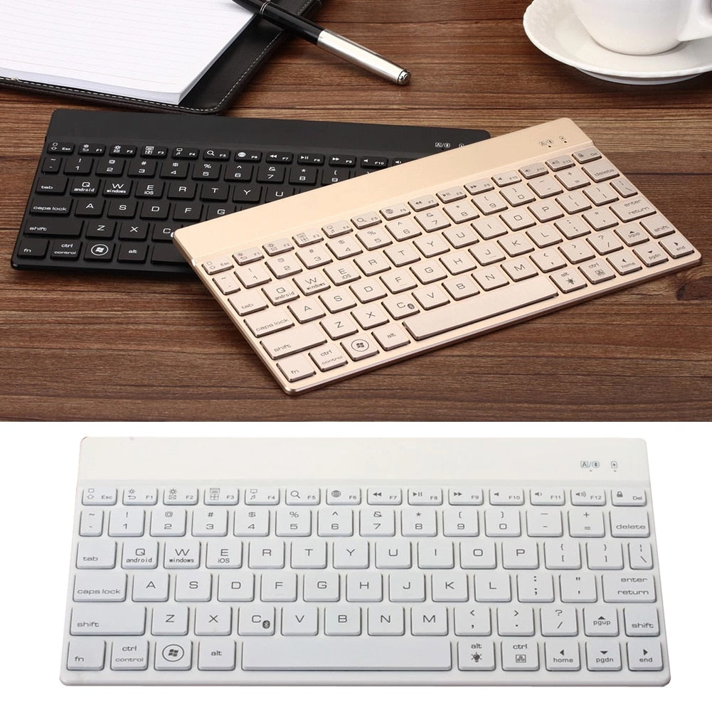 Ultra-Thin Wireless Bluetooth keyboard 3.0 Universal 7 Colors LED Backlight for Tablet Suit for iOS Android Windows Mac - ebowsos