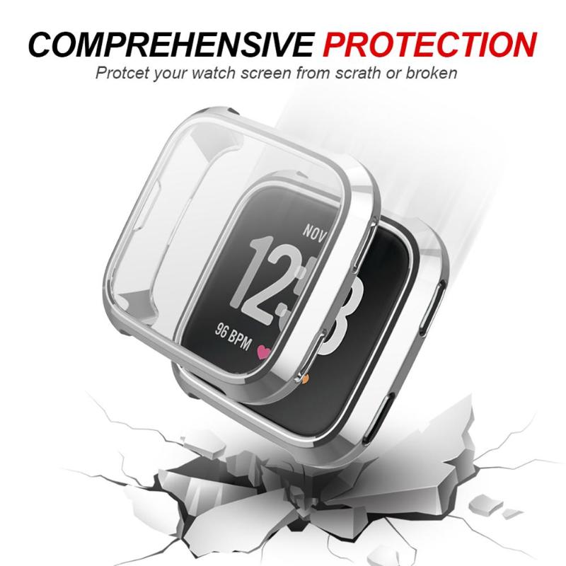 Ultra-thin Plating TPU Case Wearable Watch Cover for Fitbit Versa Full Protection Smartwatch Protector High Quality Watch Cover - ebowsos