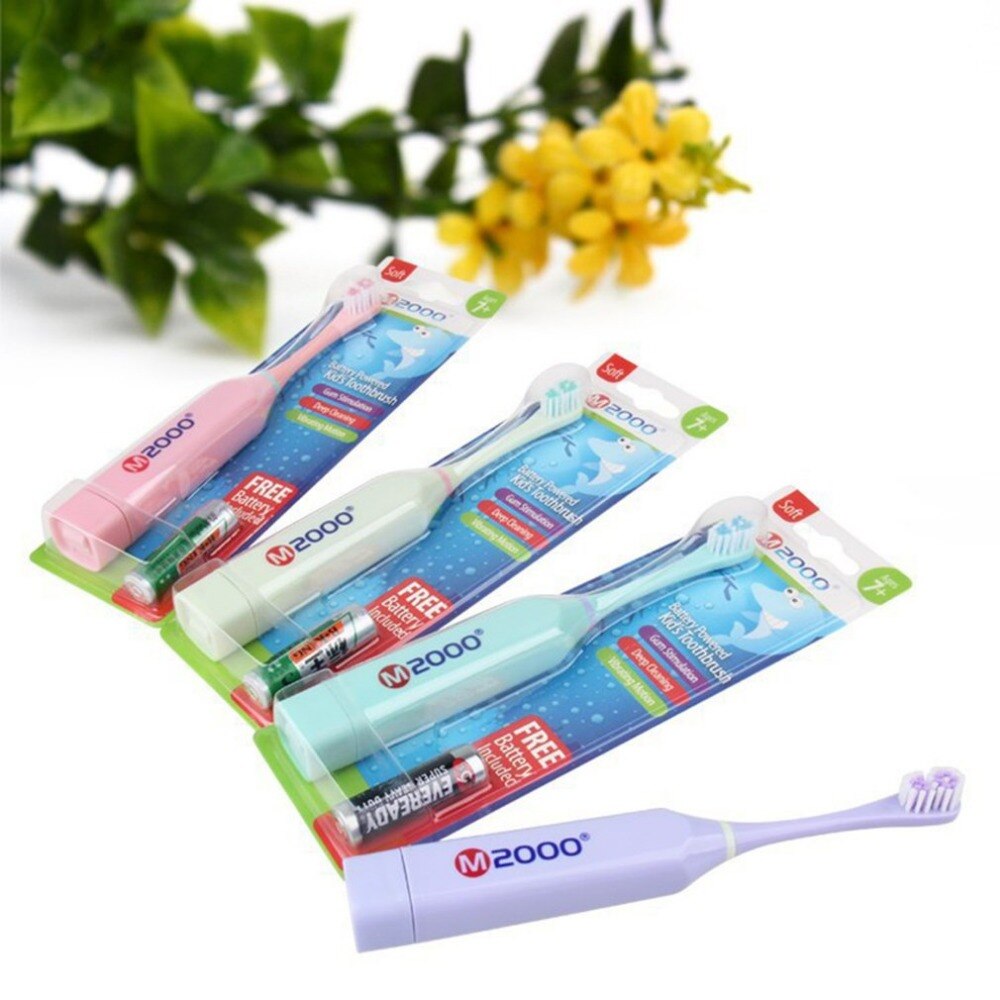 Ultrasonic Electric Toothbrush Soft Brush Vibrating Motion Waterproof Full Automatic Children Massage With Battery Toothbrushes - ebowsos