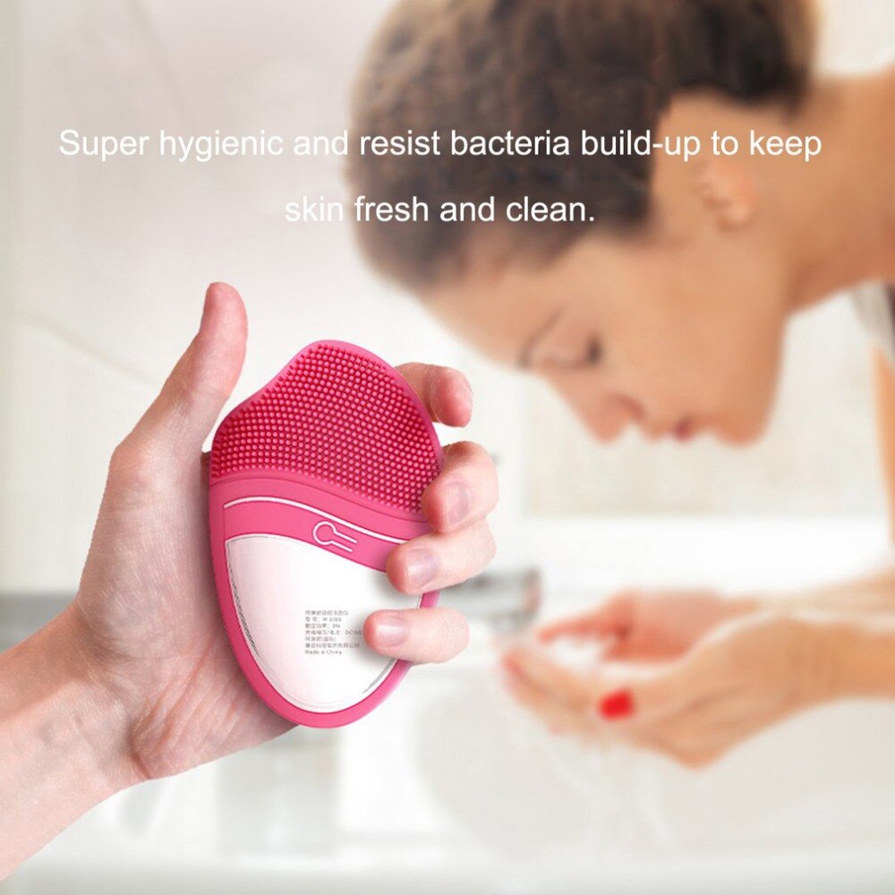 Ultrasonic Facial Brush Cleaner Silicone Cleansing Device USB Rechargeable Waterproof Face Massager Beauty Instrument face care - ebowsos