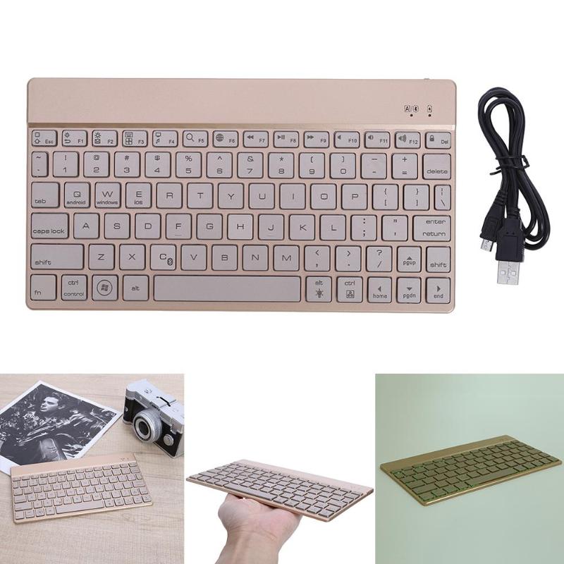 Ultrathin Wireless Bluetooth Keyboard 7 Colors illuminated Backlit Portable Silm Gaming Bluetooth 3.0 Keyboards for PC Tablet - ebowsos