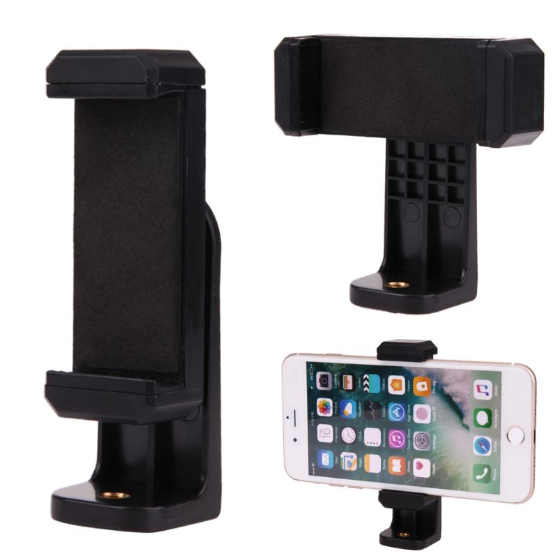 Unique Design 1/4" Screw Head Smart Phone Stands Tripod Monopod Holder Clip Mount 360 Degree Rotation Black HIgh Quality Holder - ebowsos