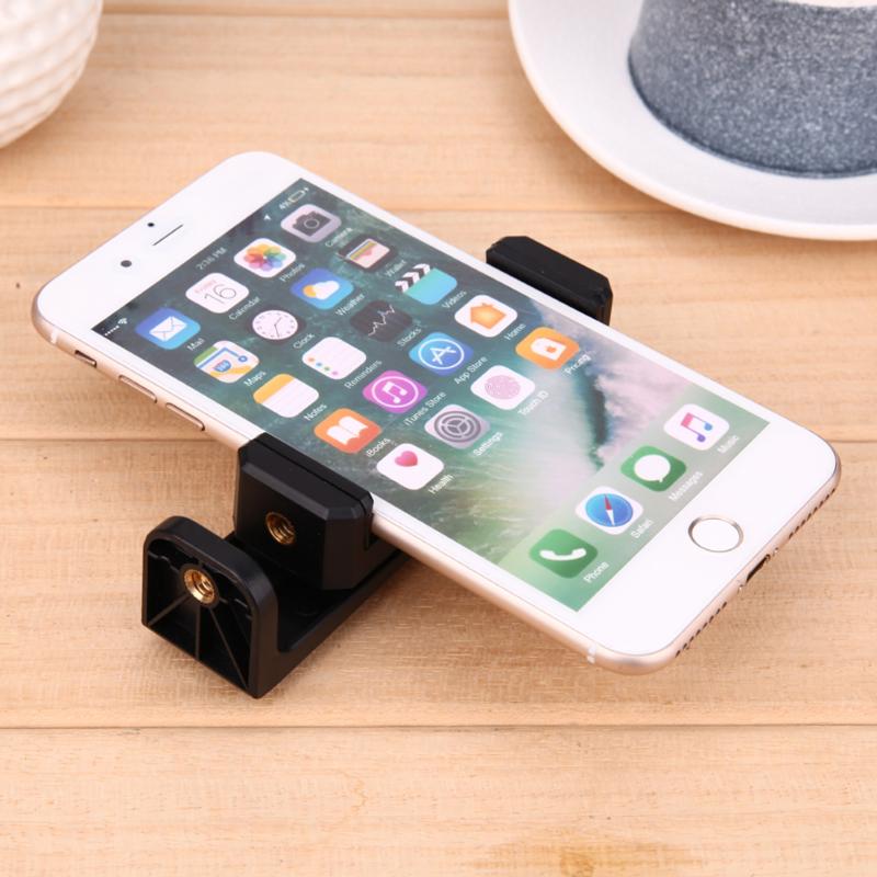 Unique Design 1/4" Screw Head Smart Phone Stands Tripod Monopod Holder Clip Mount 360 Degree Rotation Black HIgh Quality Holder - ebowsos