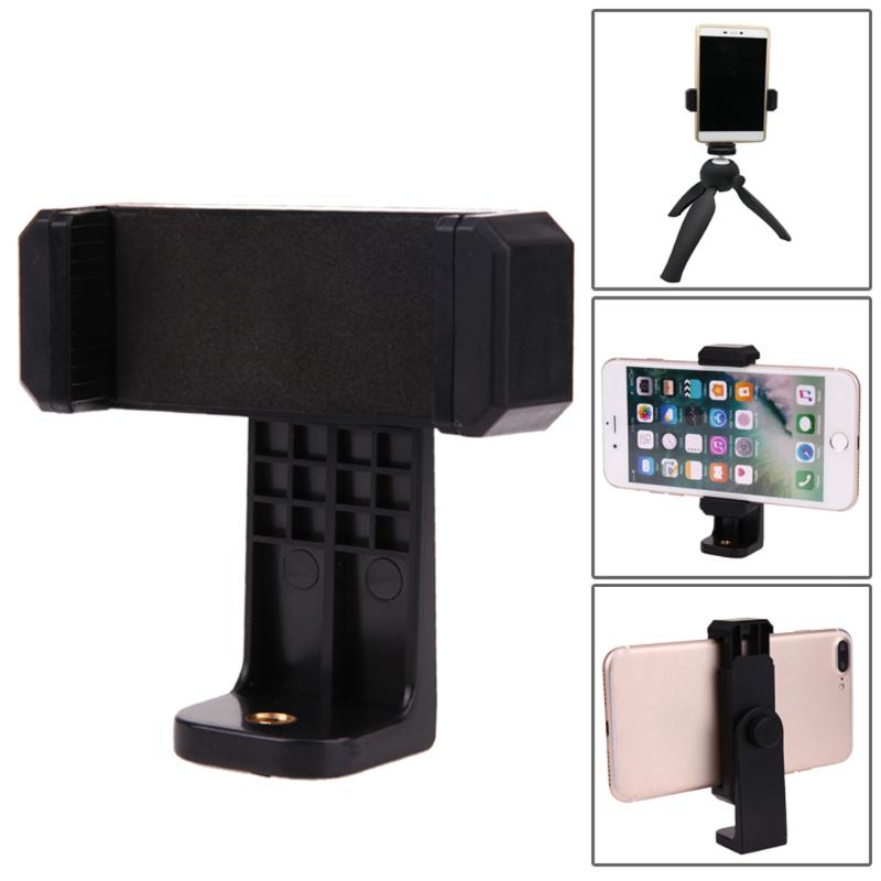 Unique Design 1/4" Screw Head Smart Phone Stands Tripod Monopod Holder Clip Mount 360 Degree Rotation Black HIgh Quality Holder - ebowsos