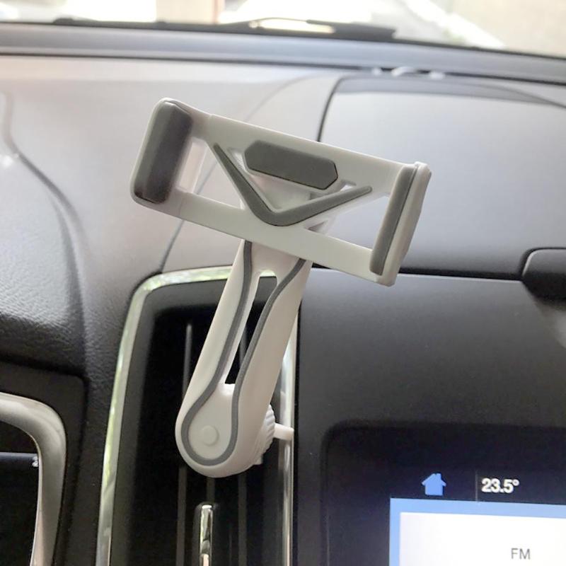 Universal 360 Degree Rotation Long Arm Car Air Vent Outlet Mobile Phone Clamp Holder Stand Mount Bracket Support High Quality - ebowsos