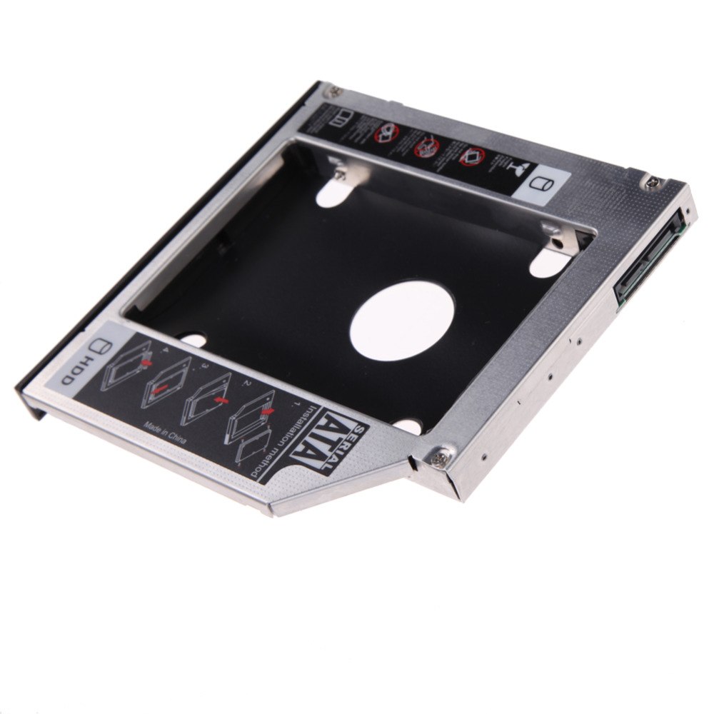 Universal Aluminum SATA 2.5'' 9.5mm 2nd  SSD HDD Case Enclosure Hard Drive Caddy forCD/DVD-ROM Optical Bay with Screwdriver - ebowsos