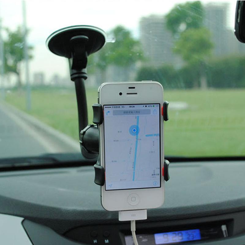 Universal Car Phone Holder Adjustable Long Arm 360 Rotation Windshield Car Mount Cradle Stand For iPhone Xiaomi Huawei - ebowsos