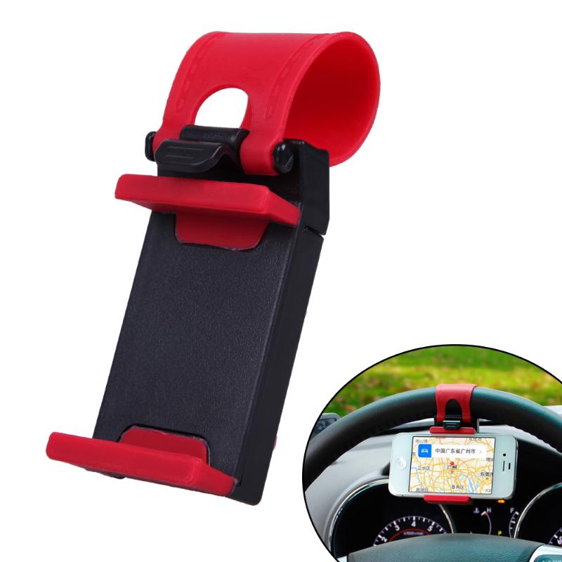 Universal Car Steering Wheel Clip Mount Holder for iPhone 8 7 7Plus 6 6s Samsung Xiaomi Huawei Mobile Phone GPS High Quality - ebowsos