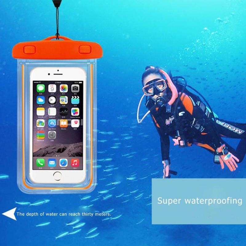 Universal Dry Bag Swimming Waterproof Bag with Luminous Underwater Pouch Phone Case for Below 6inch Phone High Quality Phone Bag - ebowsos