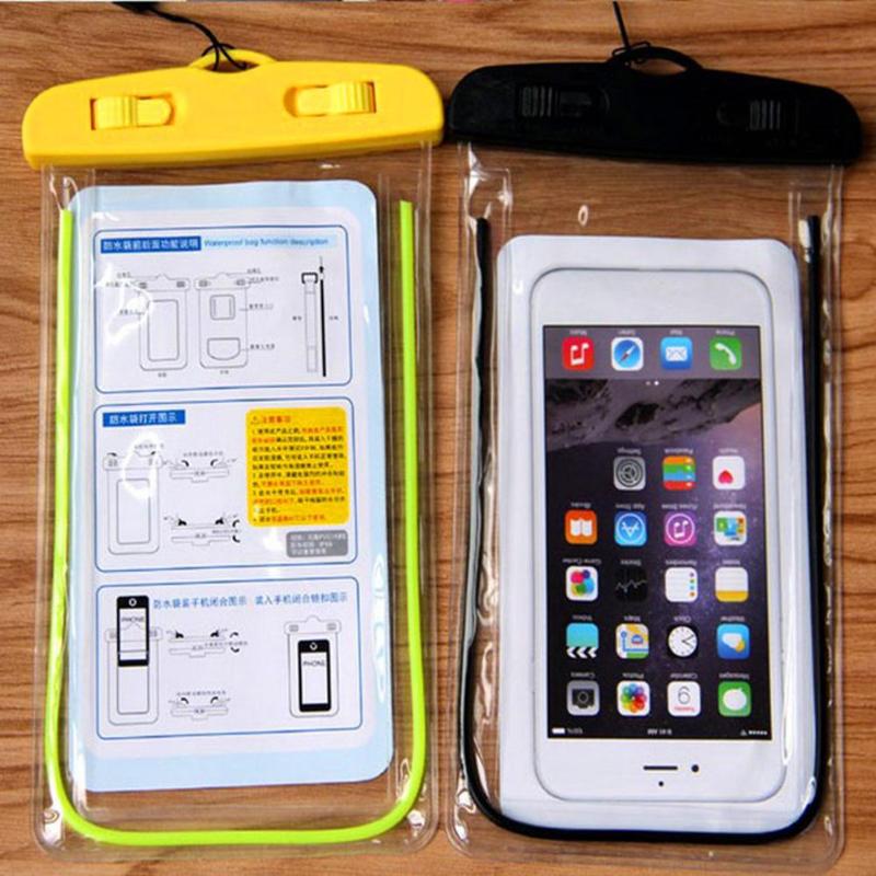 Universal Dry Bag Swimming Waterproof Bag with Luminous Underwater Pouch Phone Case for Below 6inch Phone-ebowsos