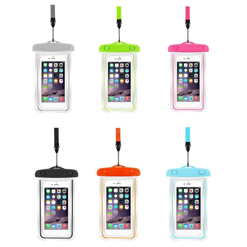 Universal Dry Bag Swimming Waterproof Bag with Luminous Underwater Pouch Phone Case for Below 6inch Phone-ebowsos