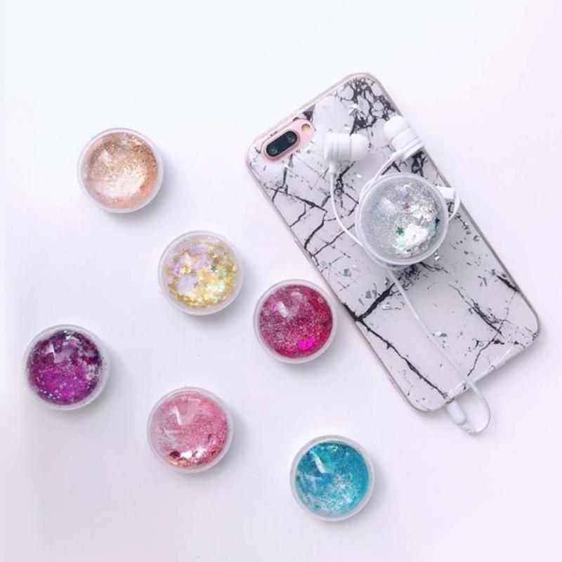 Universal Fancy Colorful Quicksand Liquid Glitter Air-Bag Bling Grip Mount Stand Phone Holder Bracket Support Moble Phone New - ebowsos