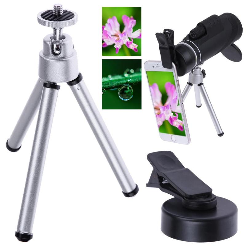 Universal Mini Tripod Rotating Phone Holder Stand Selfie Camera Tripod Monopod Mount Bracket Phone Holder Clip for camera phone - ebowsos
