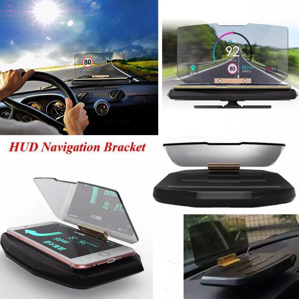 Universal Mobile Phone GPS Navigation Bracket HUD Head Up Display For Smart Phone Car Suker Mount Stand Desktop Phone Holder - ebowsos