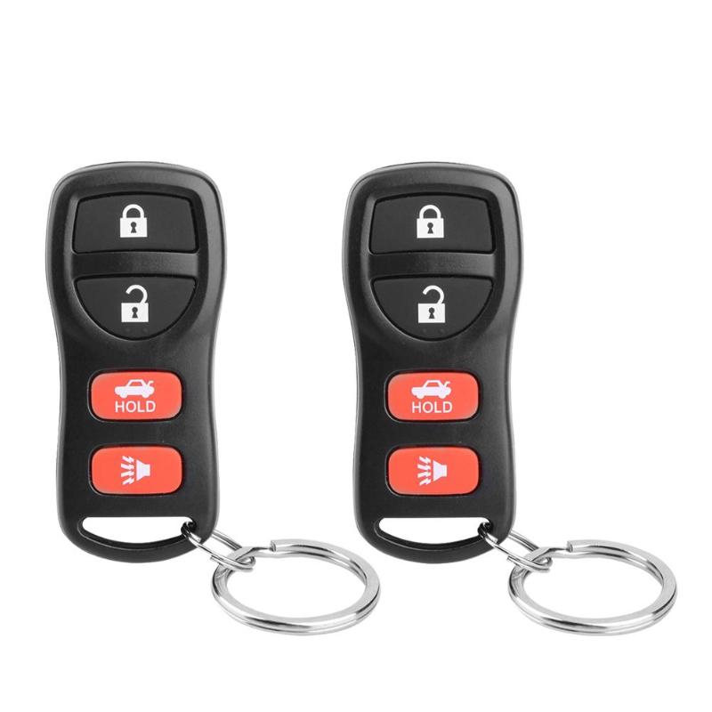 Universal One-Way 12V Car Alarm Vehicle System Anti Theft Burglar Protection Security System Keyless Entry Siren 2Remote Control - ebowsos